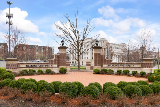 Nashville, TN, USA - March 8, 2026: Belmont University is a private, Christian liberal arts institution located in Nashville that was founded in 1890.