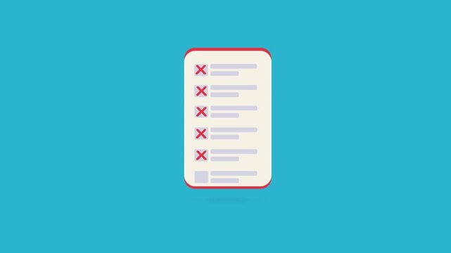 Negative Checklist Errors Failure Warning Incorrect Tasks Business Mistakes Concept	