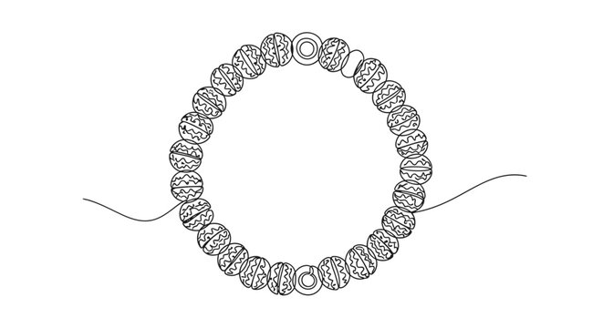 Elegant beaded jewelry design showcasing intricate patterns and artistic craftsmanship in a circular arrangement for cultural or