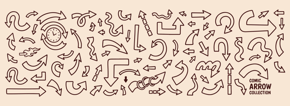 Minimalist arrow direction set, modern navigation icon graphics, clean flow chart symbols, versatile pointer arrow doodles, contemporary wayfinding design elements, simple arrow indicator icons, profe