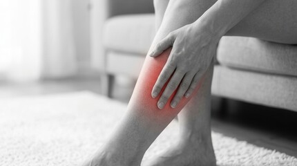 Fototapeta premium Medical concept of deep vein thrombosis and varicose veins showing leg pain and inflammation.