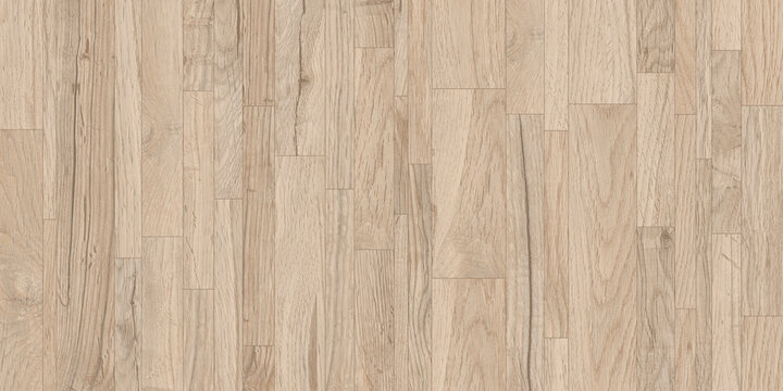 Natural light oak wood flooring texture, seamless wooden parquet background, pale timber planks for interior design and architectural visualization