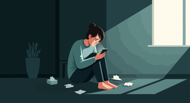 A Person Deeply Distressed: Exploring Emotional Turmoil In Digital Illustration