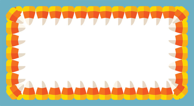 Colorful border of candy corn