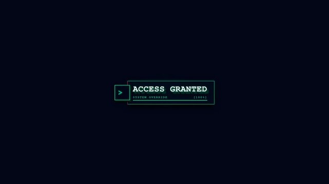 Access Granted System Override Technology Animation in Futuristic Interface