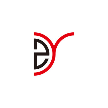 Number 2 letter y curve geometric symbol simple logo vector