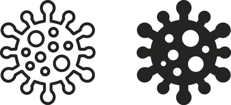 Coronavirus icon, virus icon vector illustration with medical flat style representing infectious disease and virology concept design