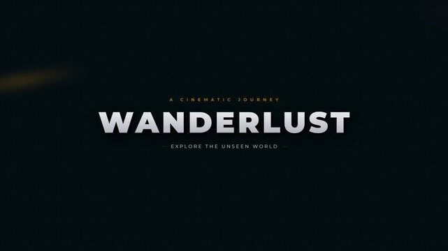 Wanderlust Cinematic Journey Title Card with Light Effects for Travel Videos