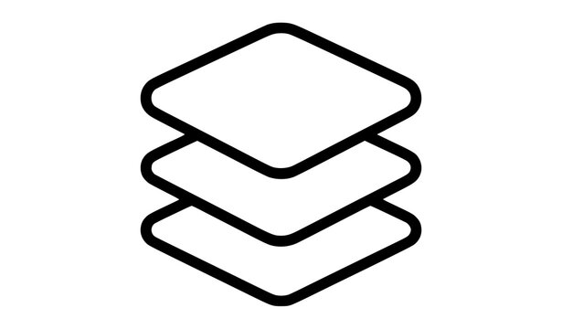 Duplicate layers outline icon vector editable black UI symbol