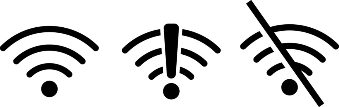 Set of wifi signal status icons