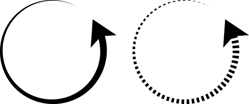 Set of two circular refresh or reload icons with arrow