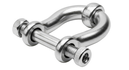 Obraz premium Stainless steel shackle with carabiner connection