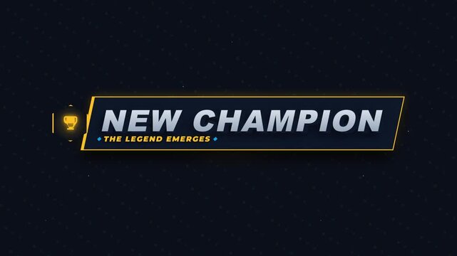 New Champion the Legend Emerges Title Text Animation for Gaming