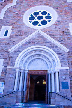 Windhoek, Namibia, March 2nd 2025: Rising above the streets of Christuskirche, Christ Church, the historic church blends neo-Gothic architecture with warm sandstone, standing as a striking reminder of