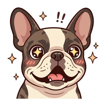 Cute French Bulldog Emotes, Kawaii Dog Expressions