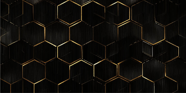 Seamless geometric honeycomb pattern featuring a yellow 3D hexagonal grid structure and beehive cell texture for a vector wallpaper design backdrop
