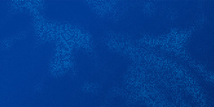 Blue glowing hexagon texture. Abstract neon hexagonal grid wallpaper. Navy honeycomb pattern backdrop. Vector modern technology, business, science, healthcare, medicine, presentation design background