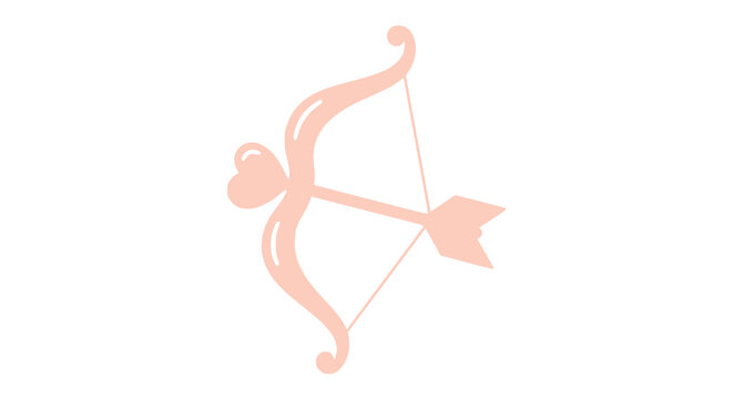 Pink Cupid Bow and Arrow with Heart Accent - Love Symbol