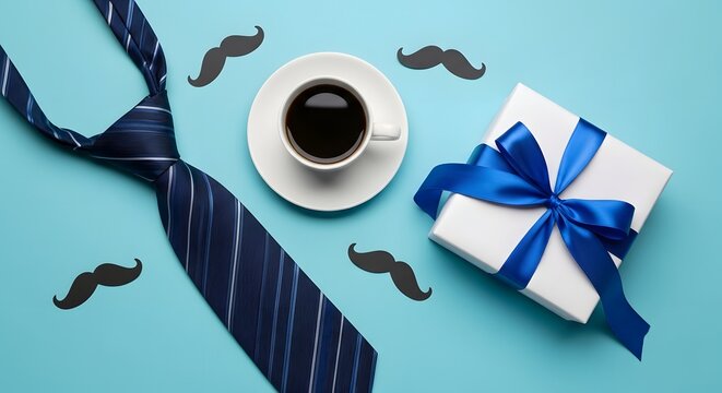 Father's day gift ideas coffee tie and mustache fun