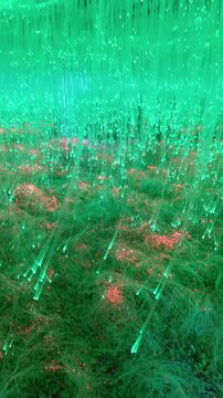 Glowing Fiber Optic Cable Installation Abstract Background