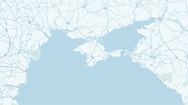 Modern minimalist vector map of Crimea (Krym), Ukraine. High-quality scalable illustration of Crimean Peninsula, Sevastopol, Simferopol, and Black Sea coastline for posters and urban d