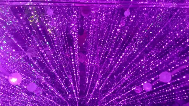 Abstract Immersive Green LED Light Strings Background