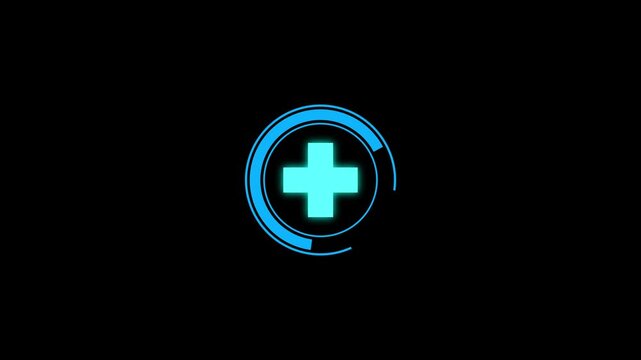 Loading loader animation with blue glowing light. Loading loader progress feedback indicator. Loading loader digital interface graphic on black for system status.