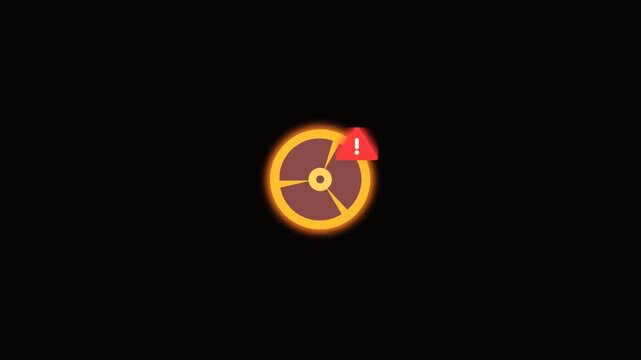 Animated loading icon with red notification.