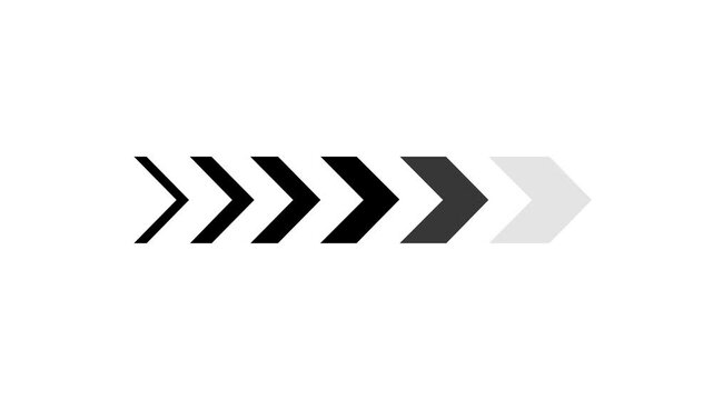 Hand-drawn sketchy arrow animation, black charcoal style, pointing right, isolated on a white background.