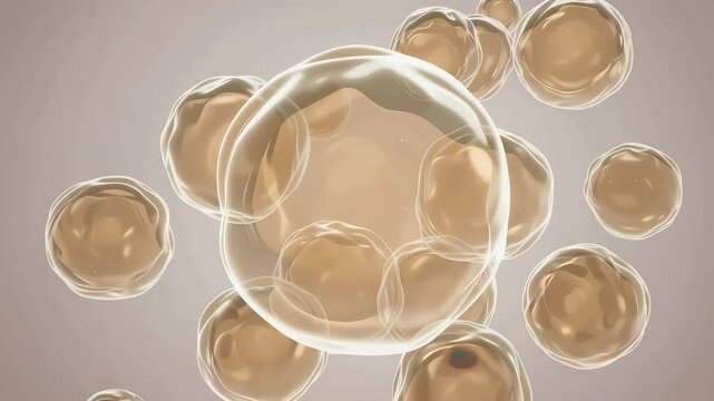 Fat cells (adipocytes) expanding as excess lipids accumulate inside