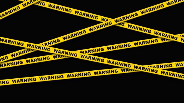 Warning tape on black background.