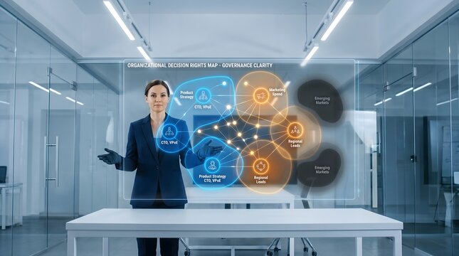 Female Consultant with Decision Rights Map