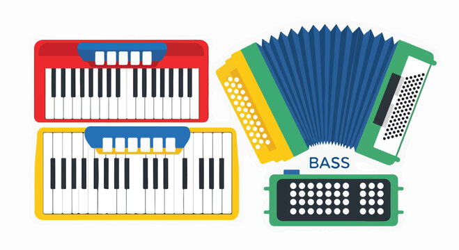 Colorful illustration of musical instruments