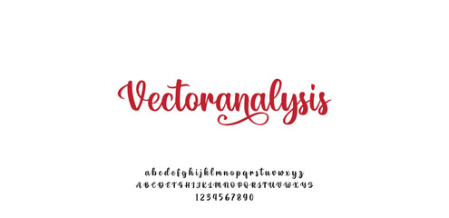 Fototapeta premium signature Font Calligraphy Logotype Script Brush Font Type Font lettering handwritten. Minimal modern urban fonts for logo, brand etc. Typography typeface uppercase lowercase and number.