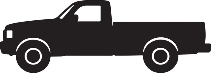 Pickup silhouette, pickup graphic vector, pickup truck black icon isolated on white background © Kohinur