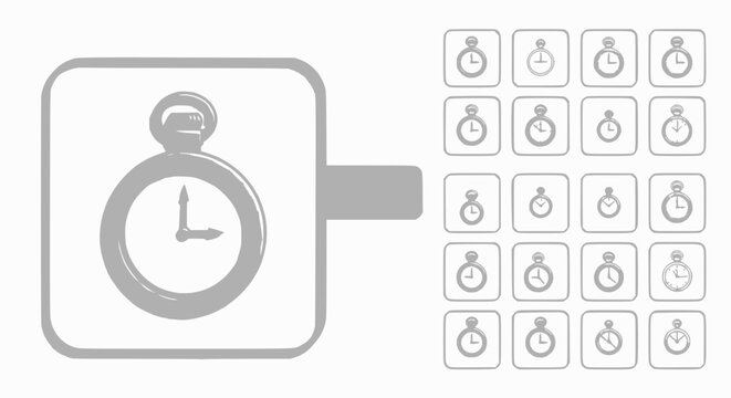 Stopwatch Icon Collection - Time Measurement and Chronometer Symbols