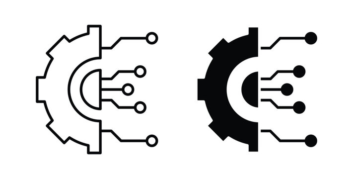 advanced technology icon linear pack. Editable solid icons
