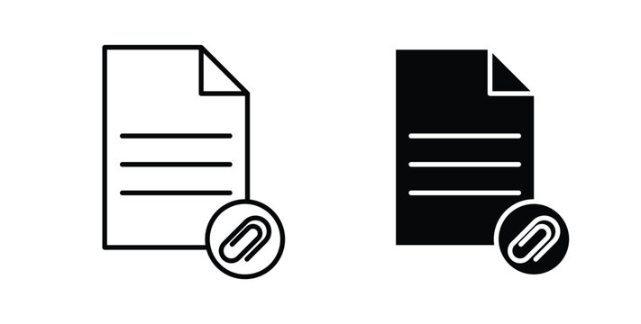 Attach document icon linear pack. Editable solid icons
