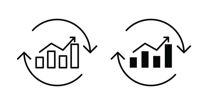 Continuous improvement icon linear pack. Editable solid icons