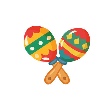 Colorful maracas illustration for mexican culture folk music festival and dance theme