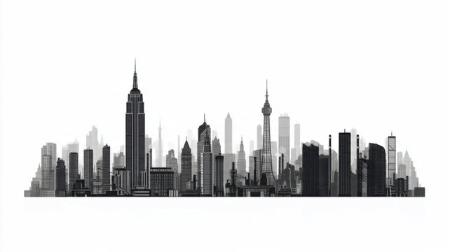 Black and white New York cityscape.