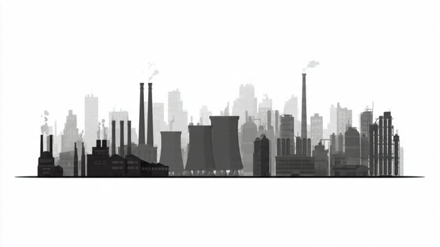 City skyline with tall buildings.