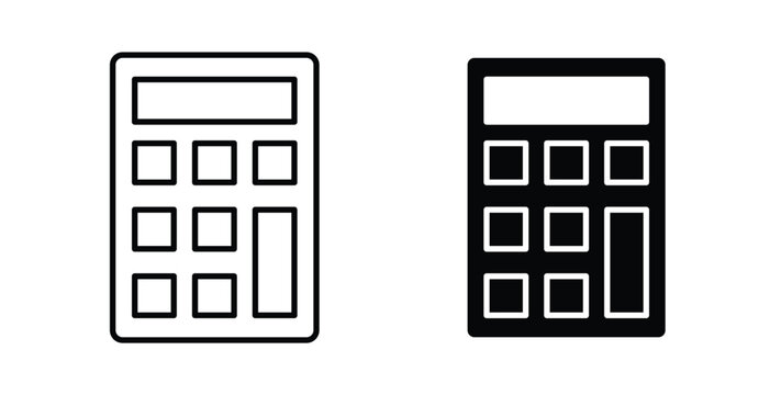 finance calculator icon linear pack. Editable solid icons