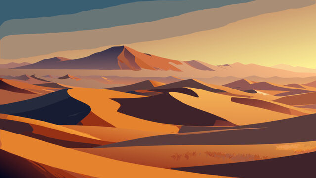 desert landscape with mountains