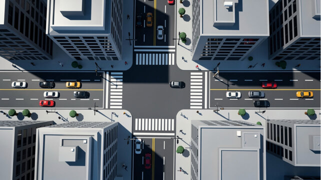 Aerial View of City Buildings.