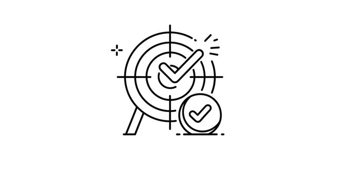 Check mark target icon symbol.