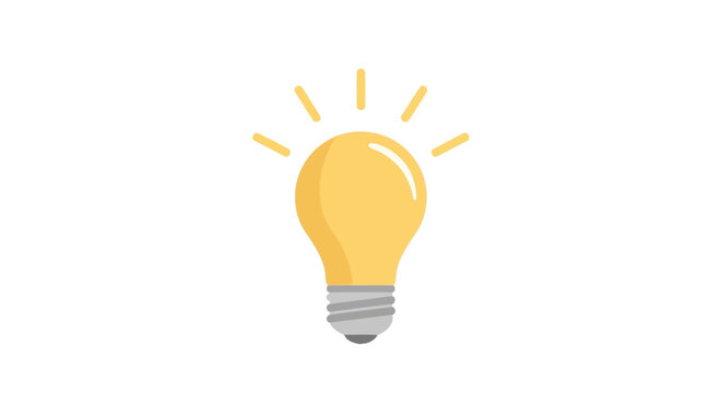 Light Bulb With Yellow Glow Bright.