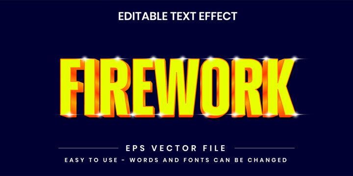 Firework Purple and Pink 3D Editable Text Effect for Celebration