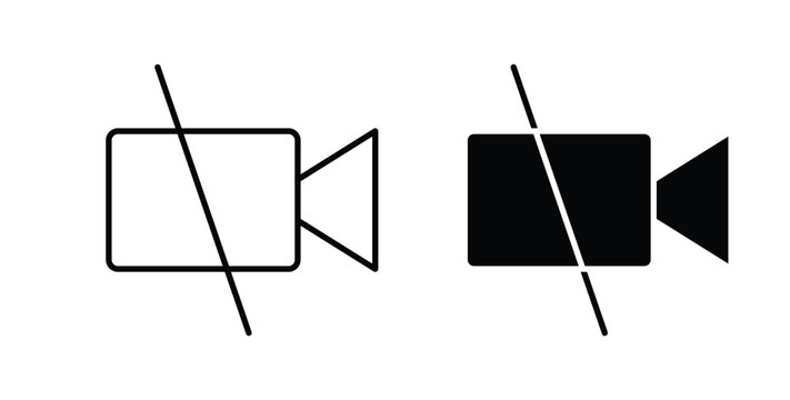 No recording icon linear pack. Editable solid icons