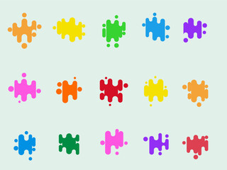 Naklejka premium Set collection of abstract water splash in multiple color on white background.